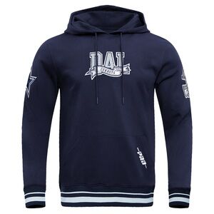 NFL DALLAS COWBOYS TEAM PENNANTS MEN'S RIB FLEECE PULLOVER HOODIE SIZE XL